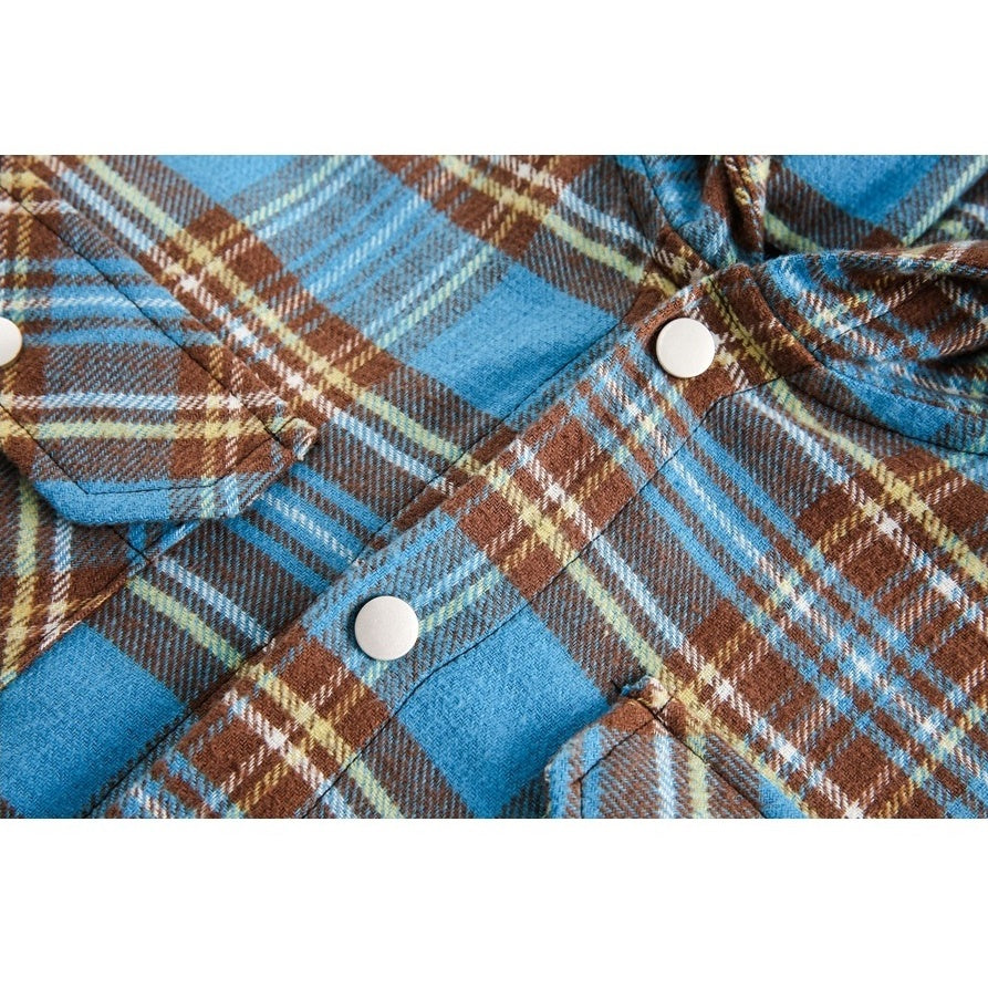 Retro Hooded Plaid Casual Shirt BX004