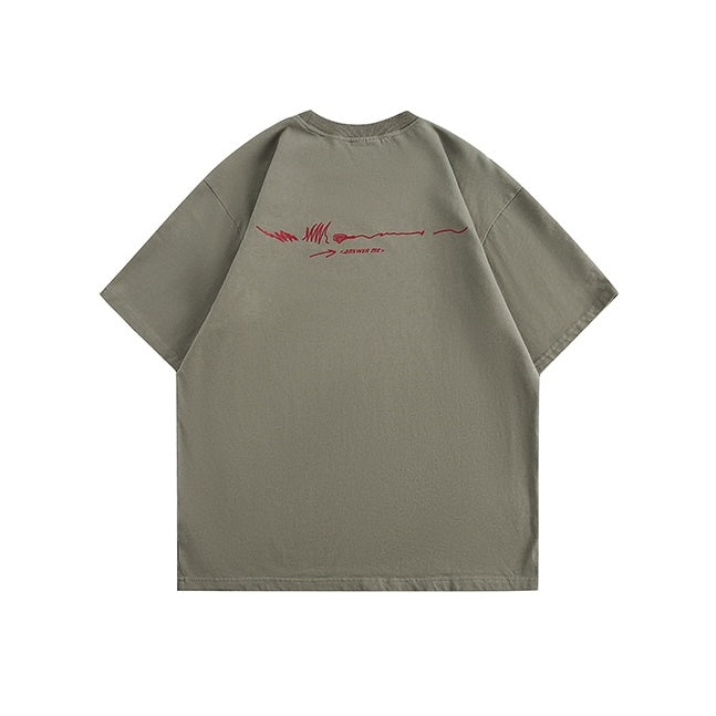 Tie-dye Washed Print Raglan Sleeve T-shirt MW9153