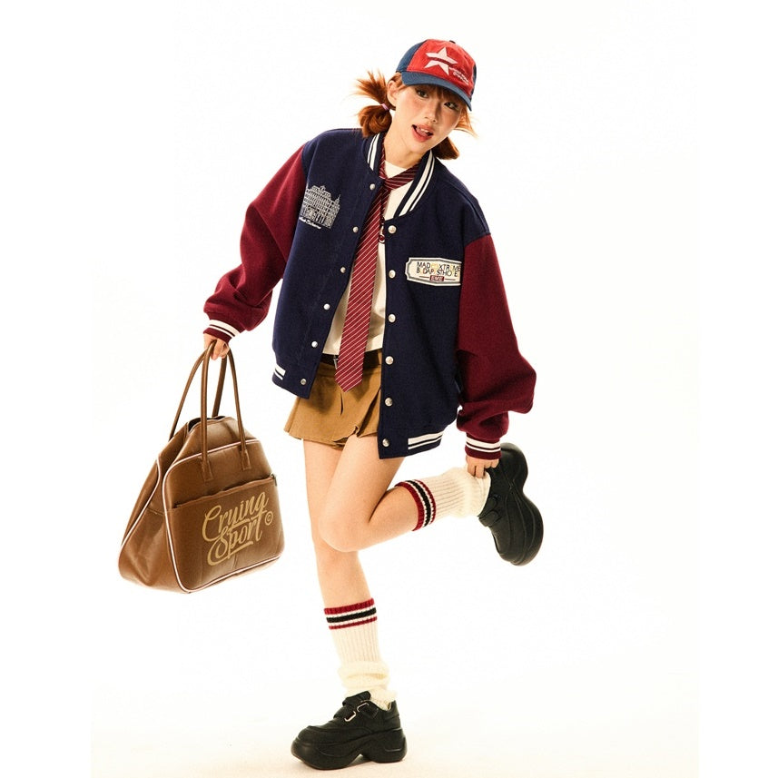 Contrasting Baseball Jacket MW9526