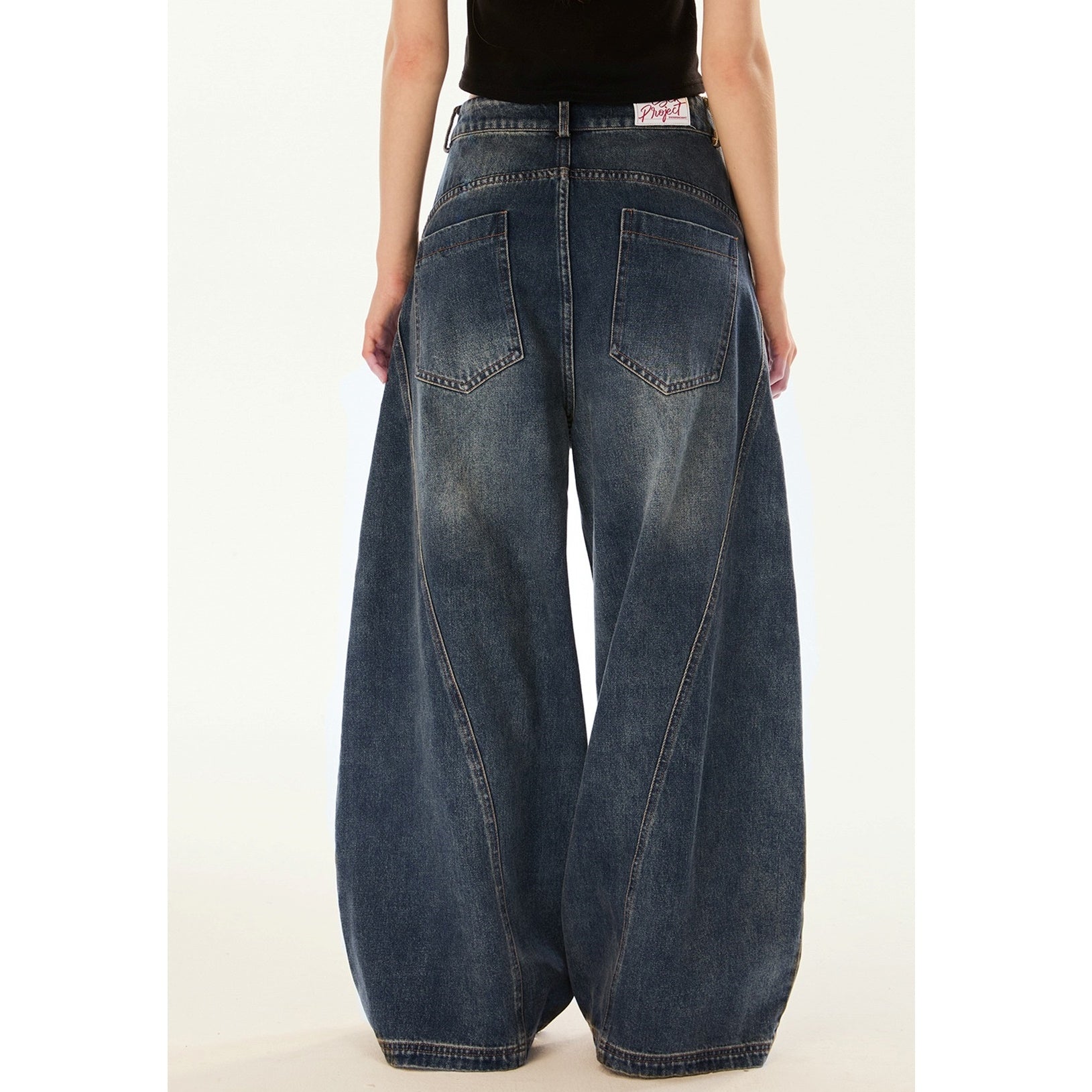 Vintage Style Loose Barrel-Leg Jeans EZ195