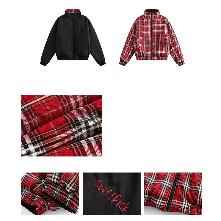 Reversible Plaid Padded Jacket MW9391