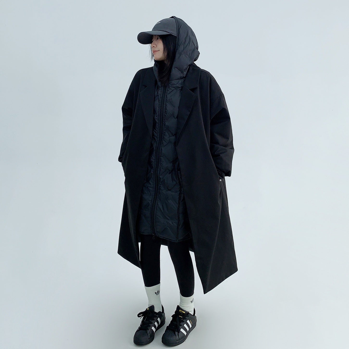 Detachable Two-piece Long Hooded Down Coat MW9650