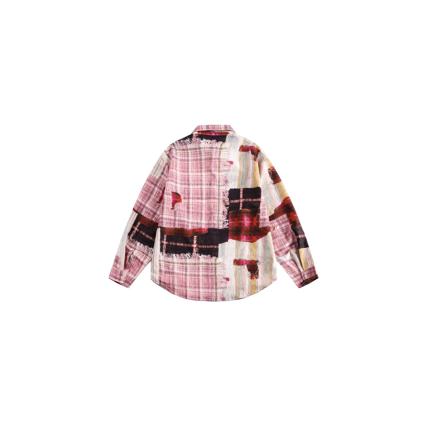 Irregular Plaid Long Sleeve Shirt BX009