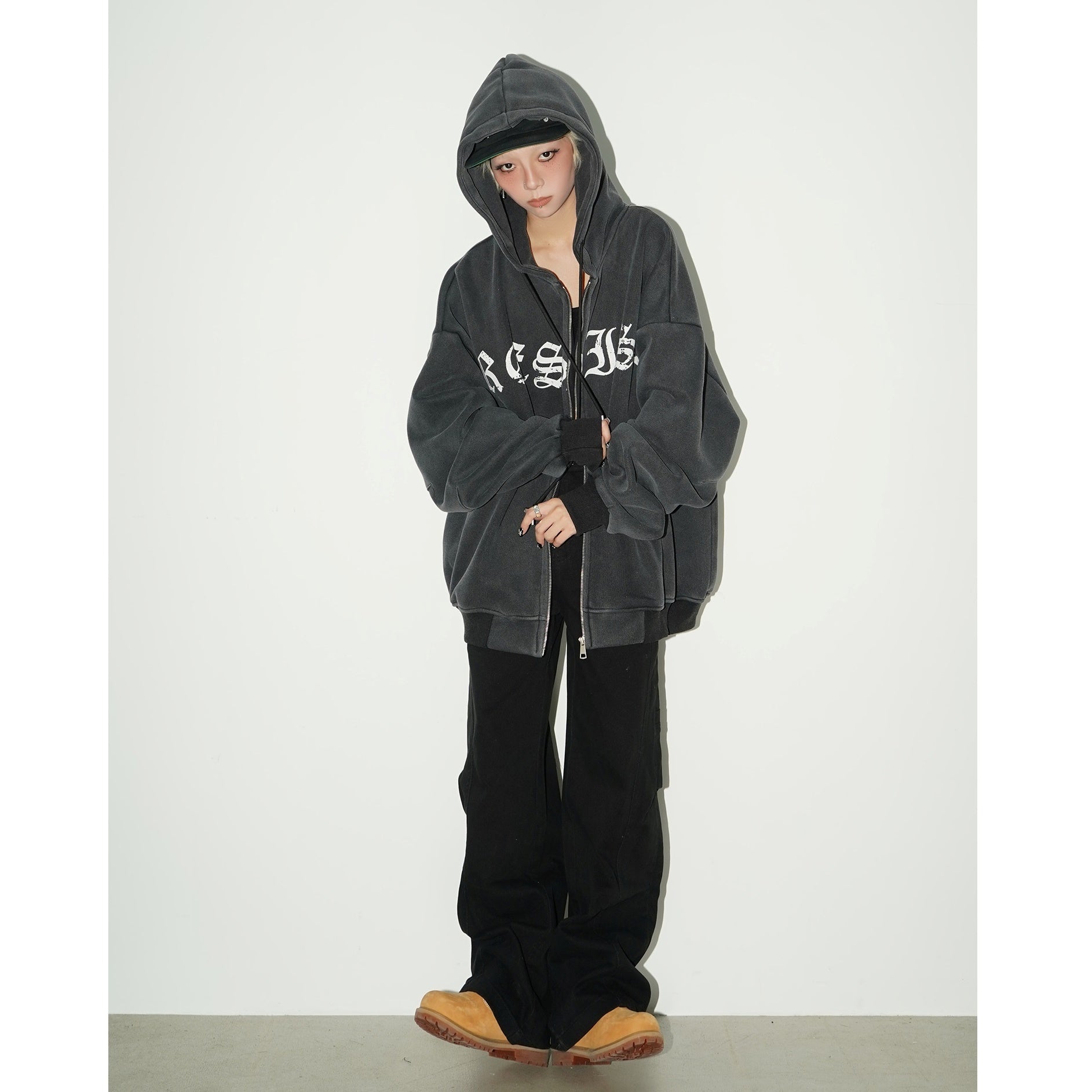 Mud Dyeing Distressed Hooded Sweat MW9806