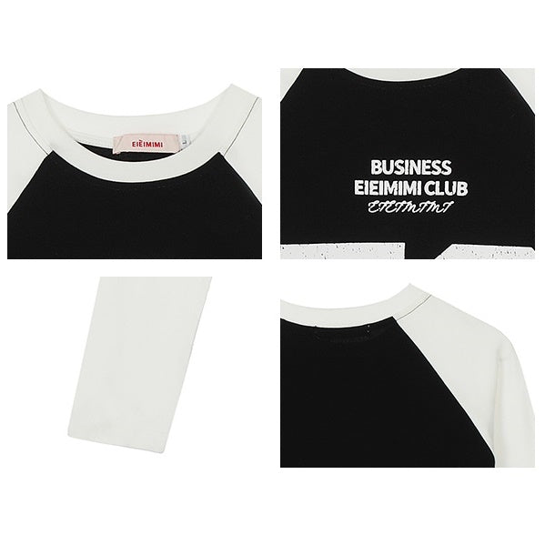 Slim Contrast Letter Long-sleeved T-shirt MW9303