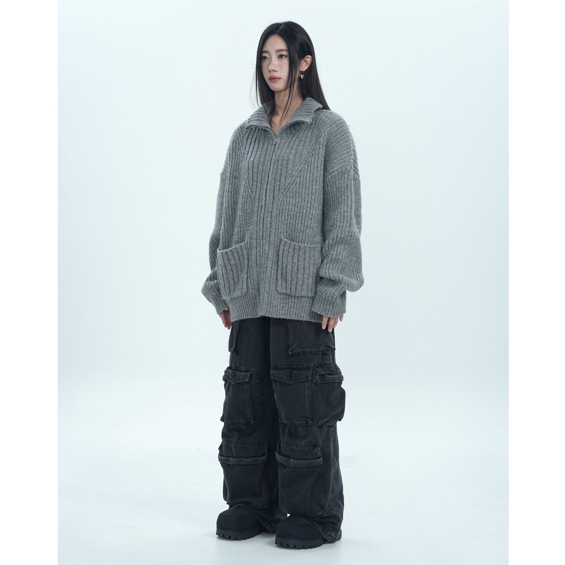 〜00's Sweat Cardigan Vintage 90s 80s Mens M Cardigan Sweater V-Neck Button