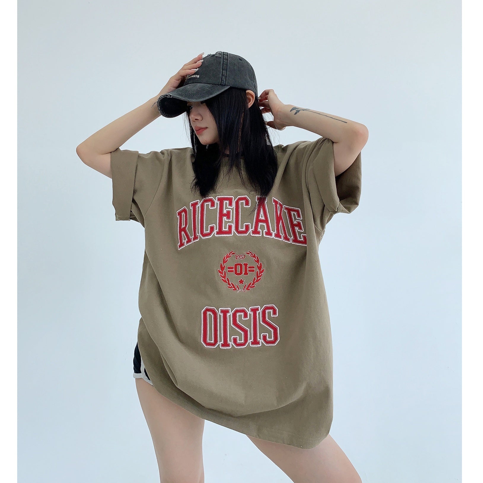 Patch Embroidery Oversize T-shirt MW10069