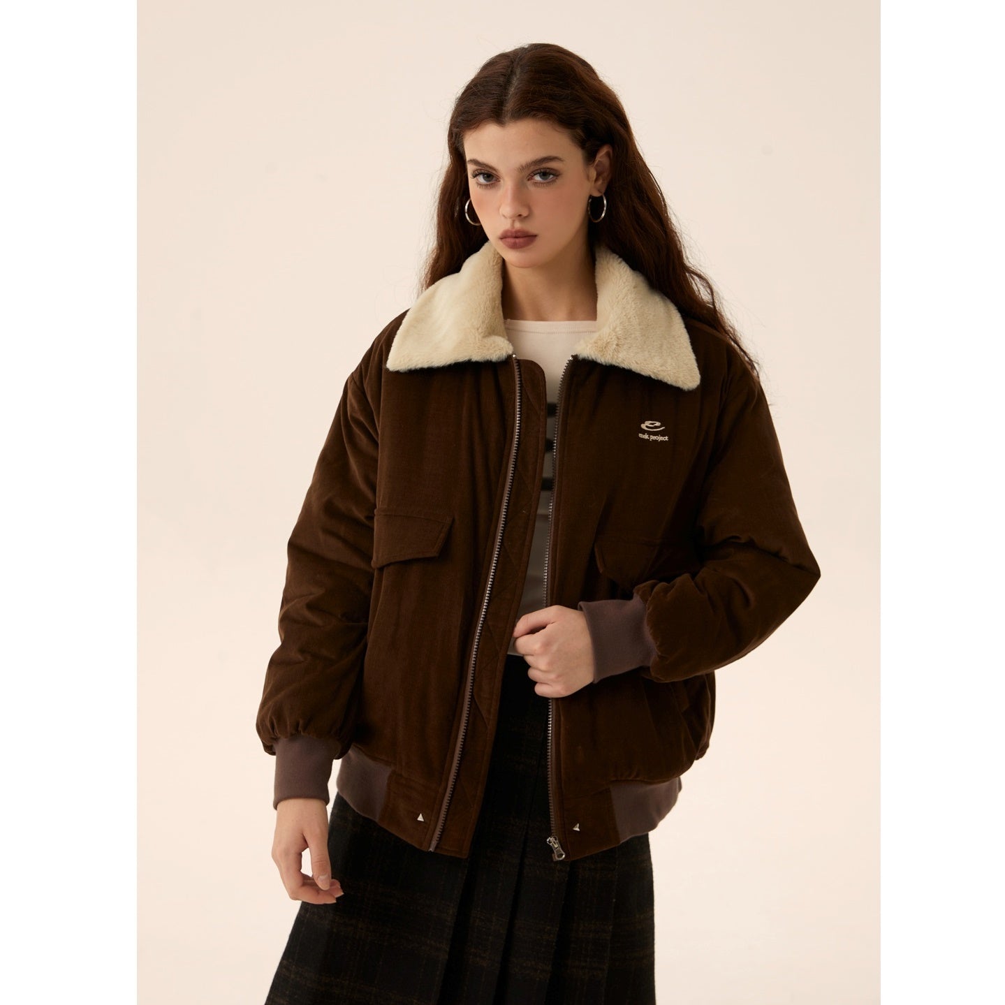 Fur Collar Corduroy Jacket MW9498