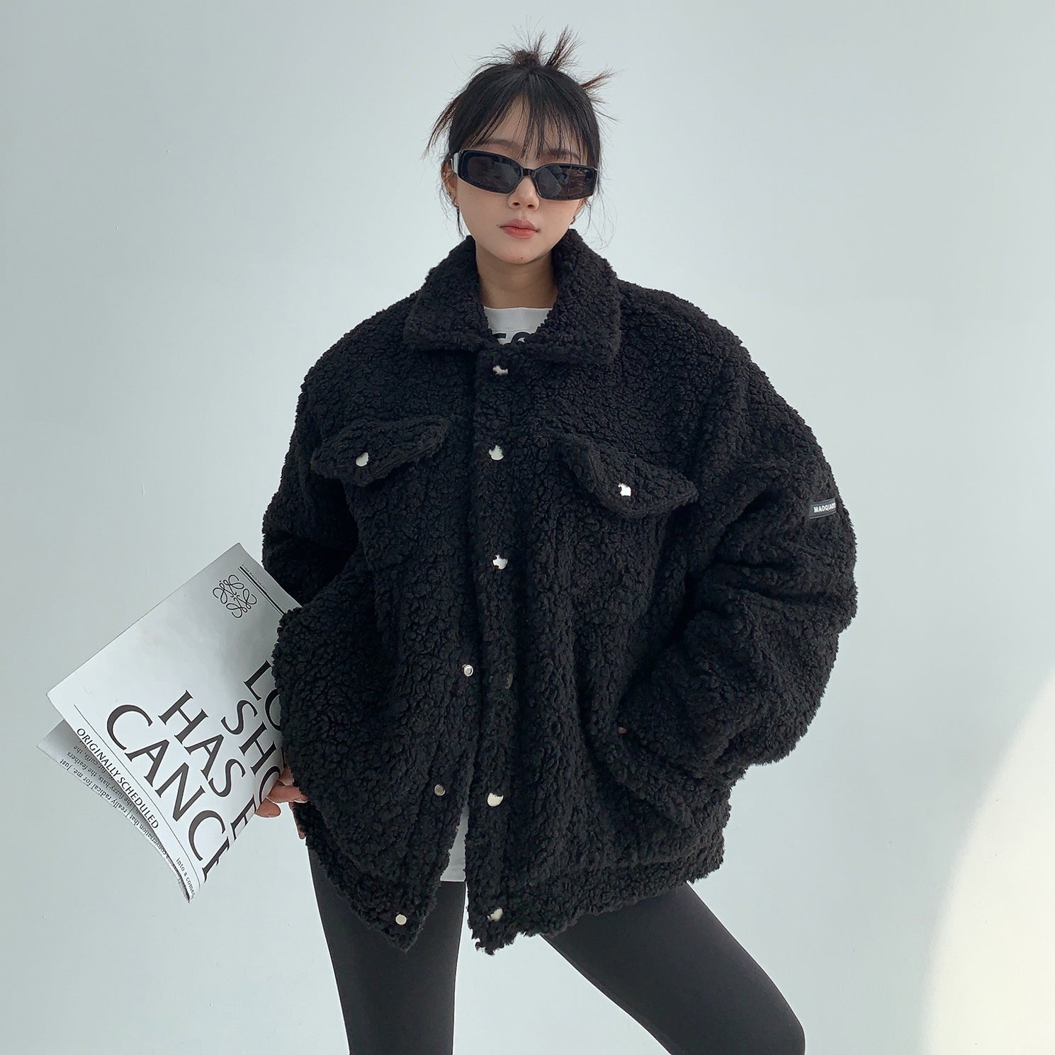 Fake Fur Boa Work Style Thickened Jacket MW9613