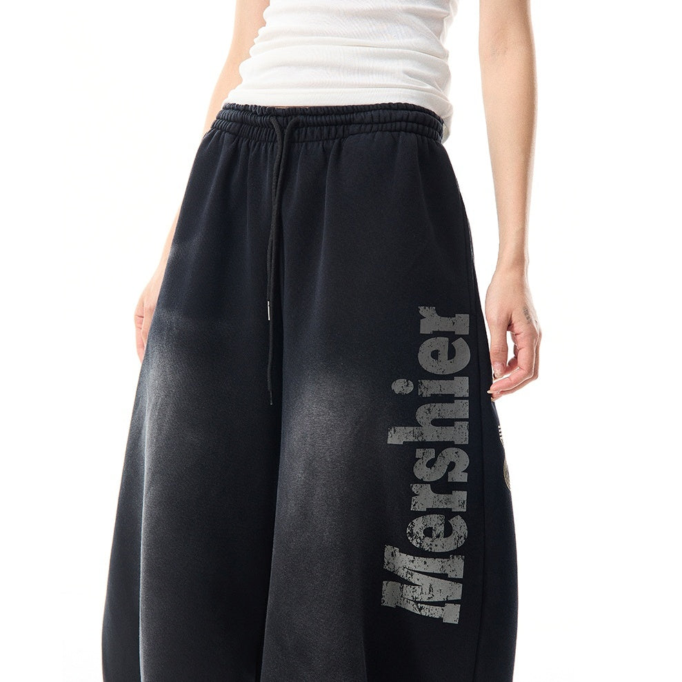 Letter Scimitar Wide-leg Sweat Pants MW9955