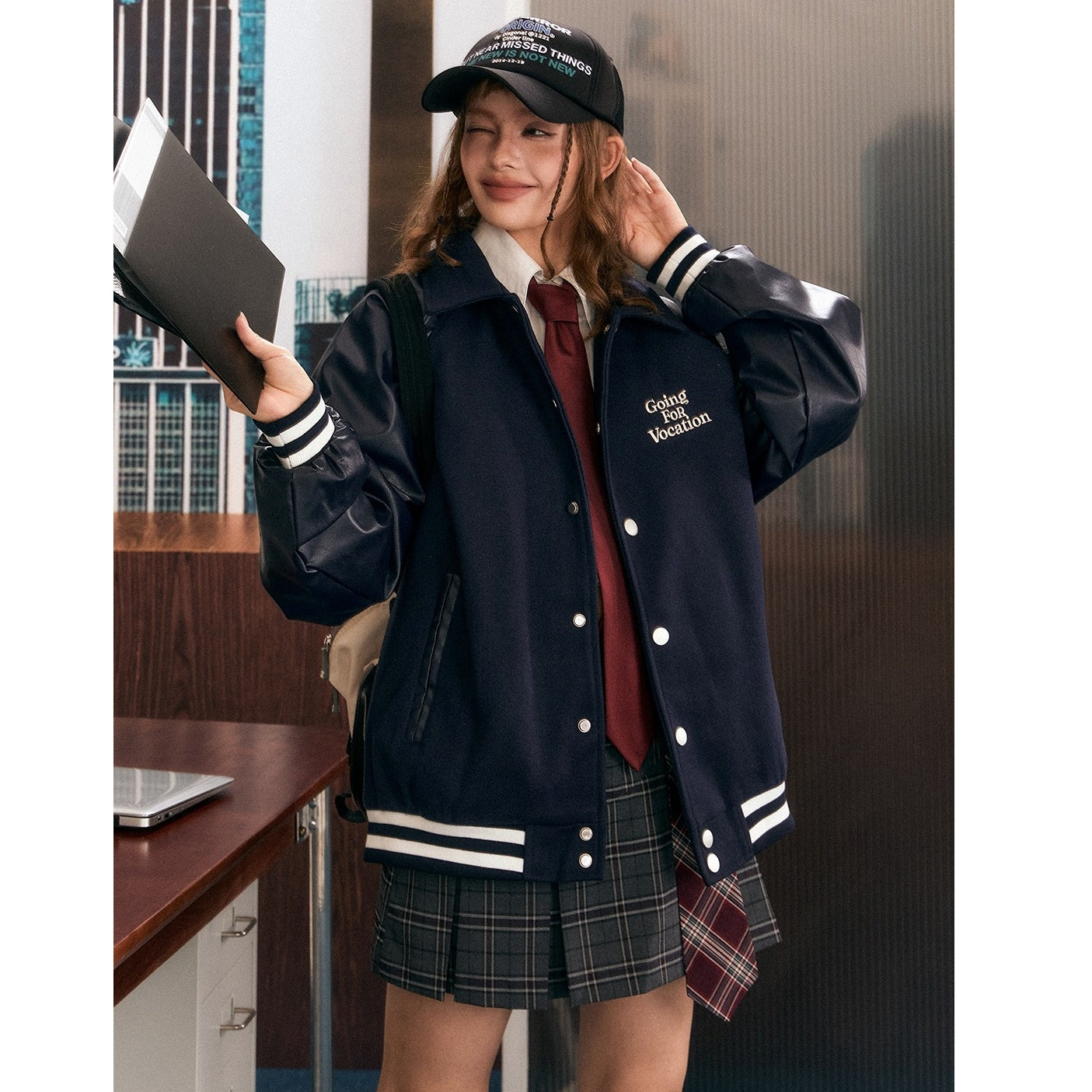 Baseball Style Retro PU Leather Jacket EZ166