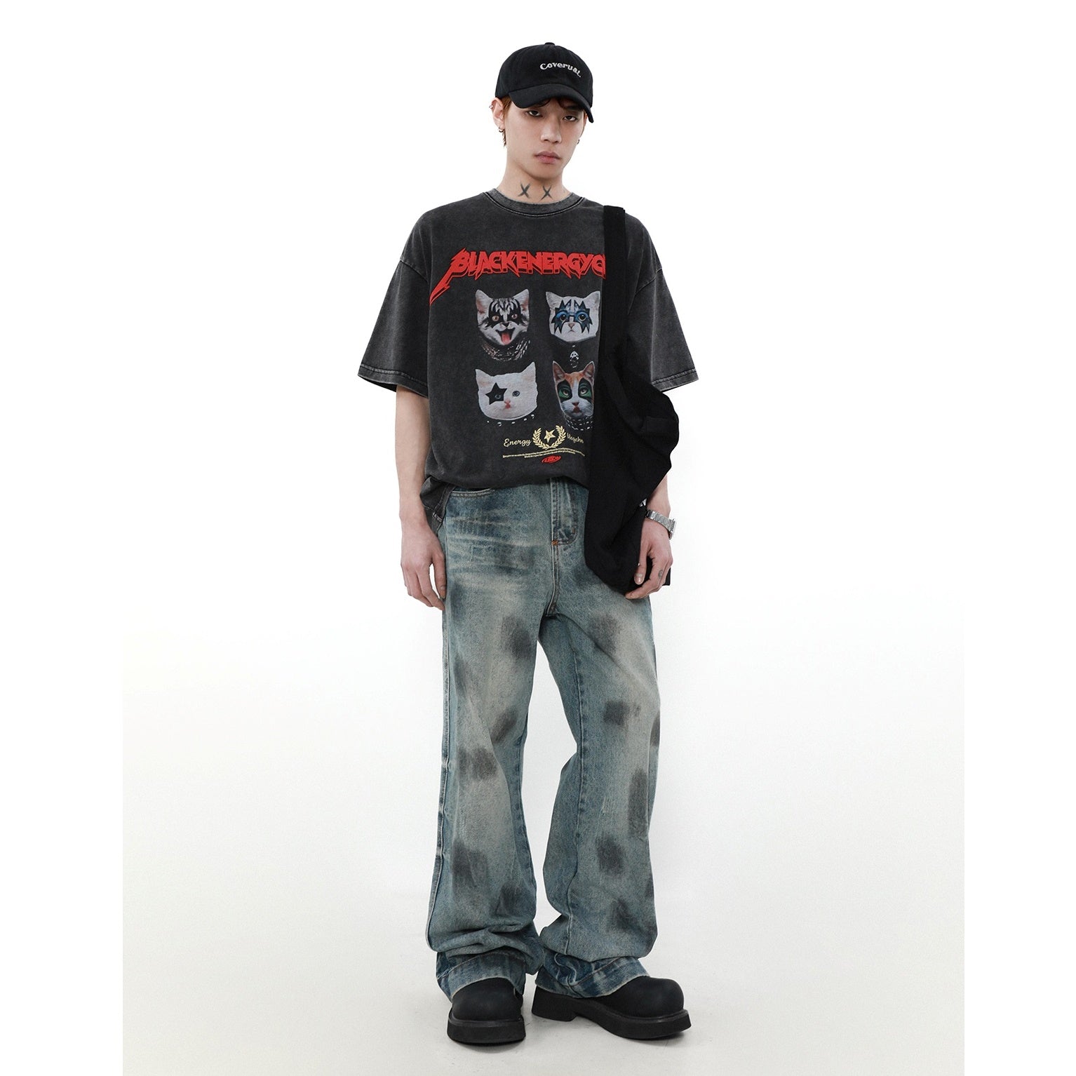 Distressed Cat Rock T-shirt MR8009