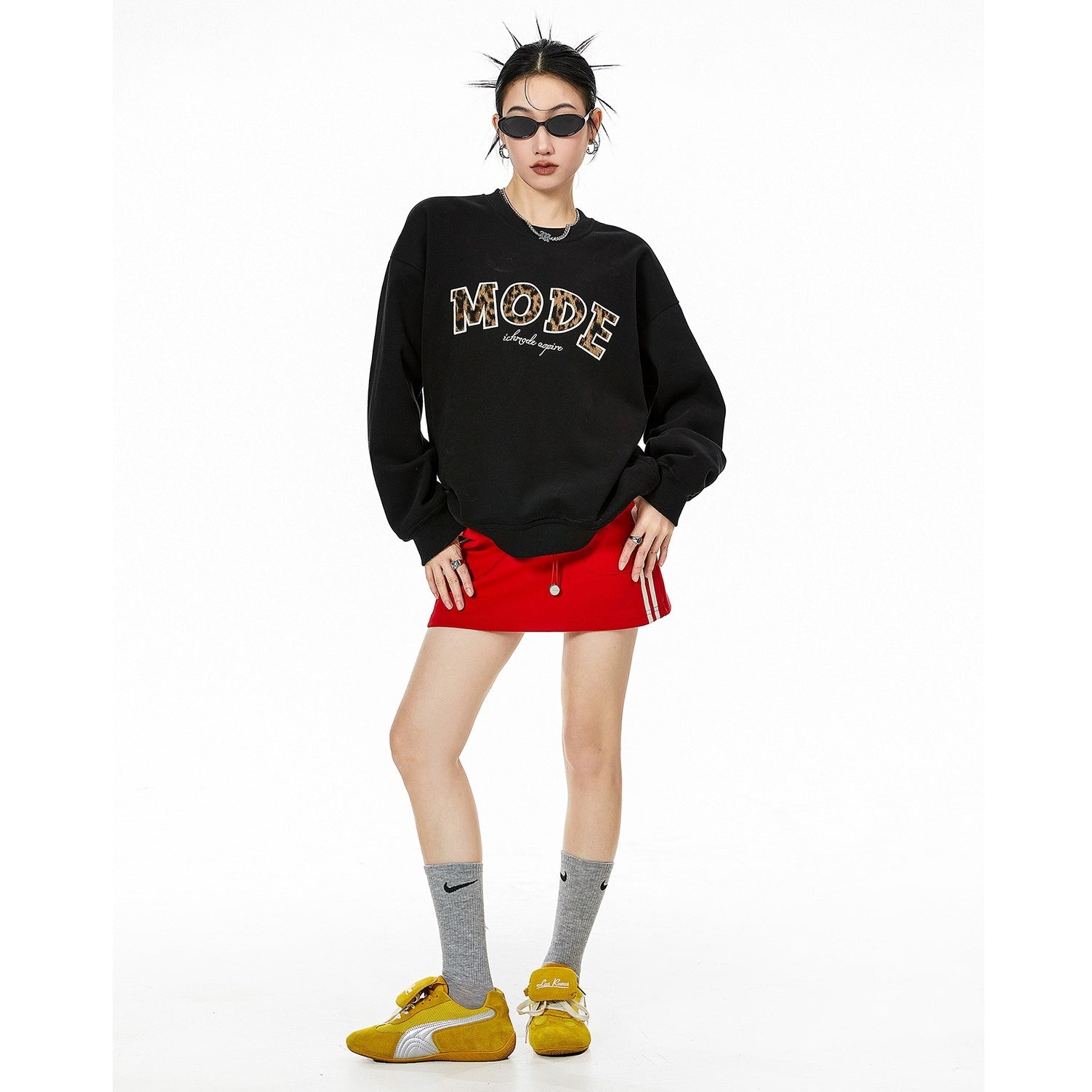 Leopard Letter Loose Sweat IC9005