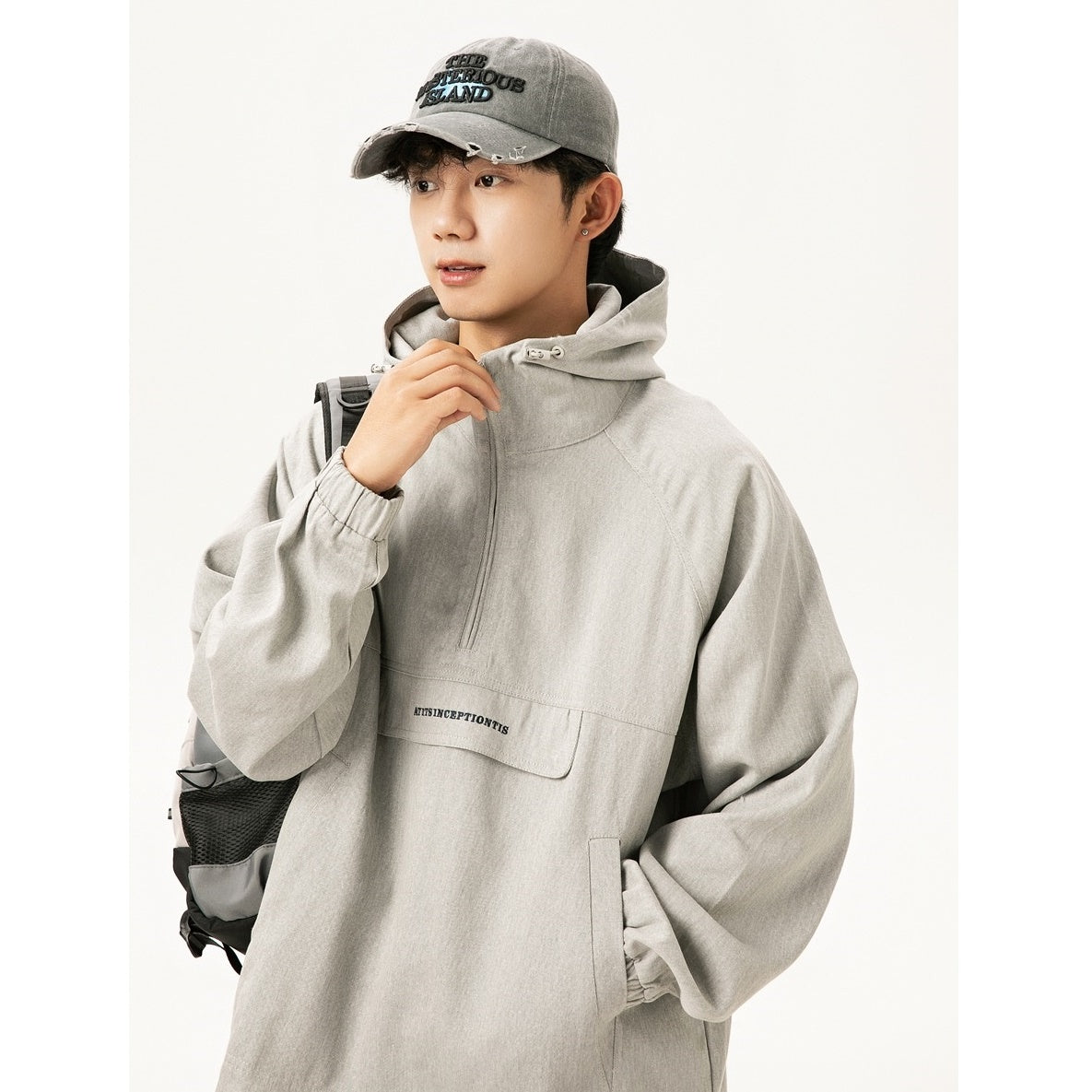 Half-Zip Casual Hooded Pullover Jacket MW9583