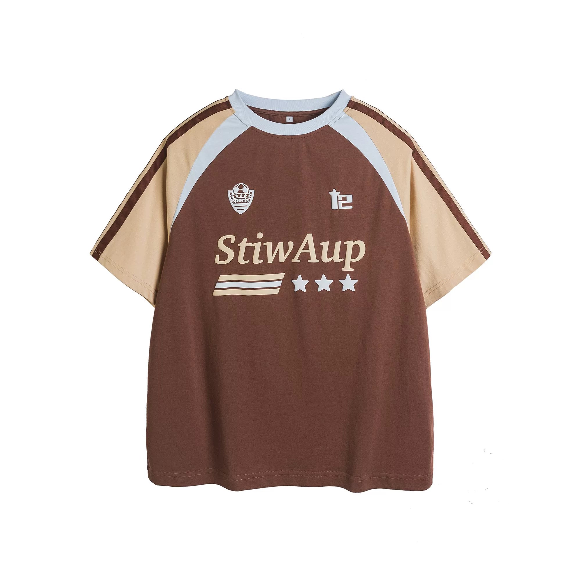 Retro Side Stripe Raglan Short Sleeve T-Shirt MW9208
