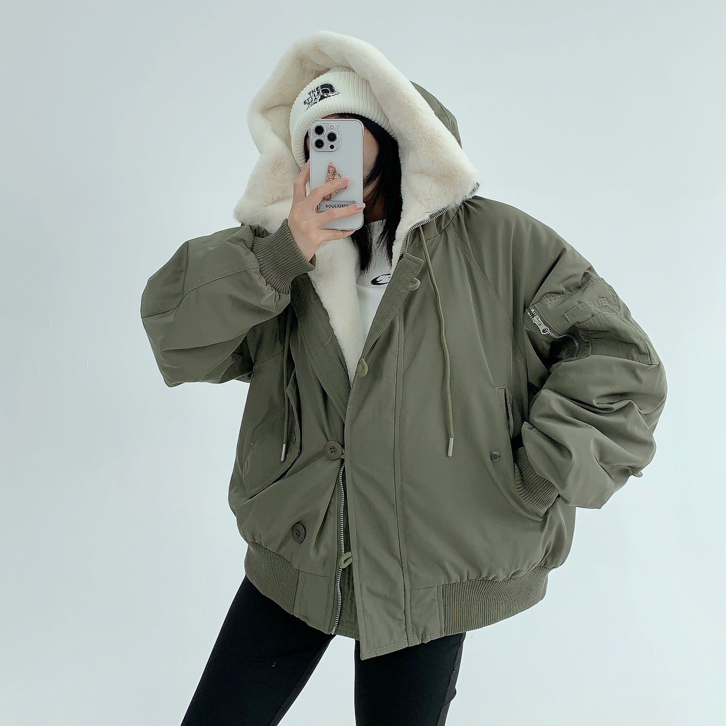 Fur Inner Casual Hooded Jacket MW9687