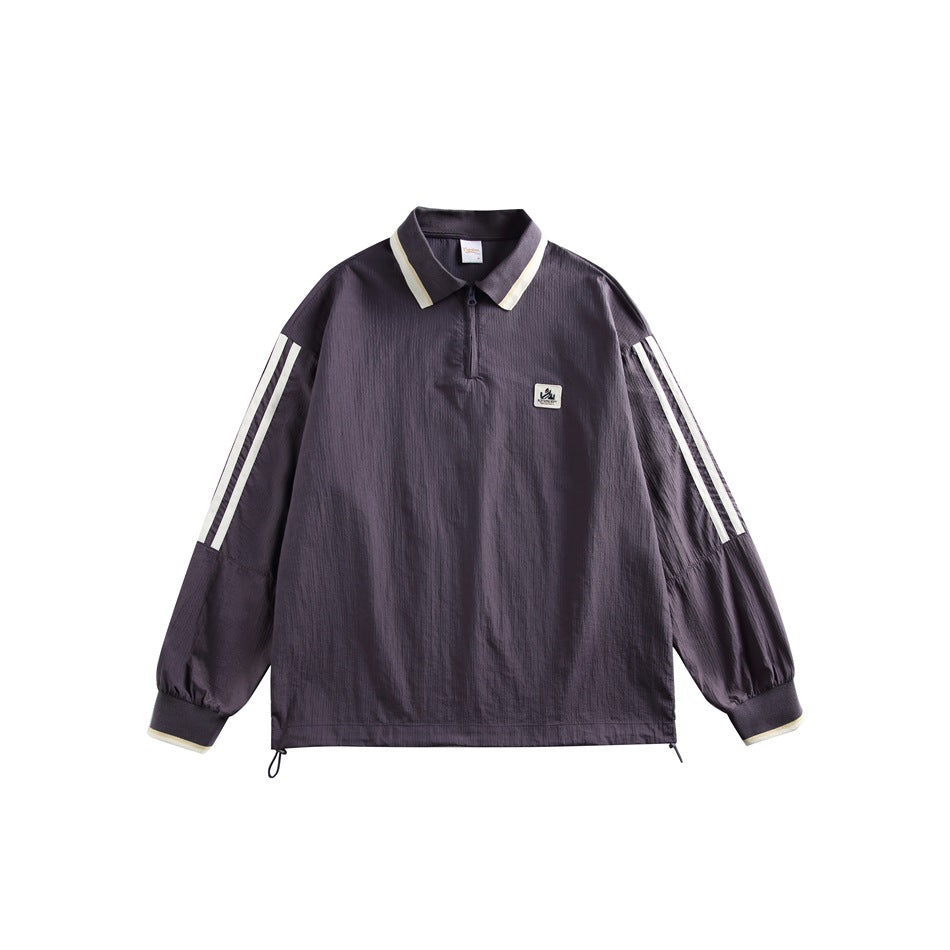 Youth College Style Polo Collar Pullover Shirt MW9582