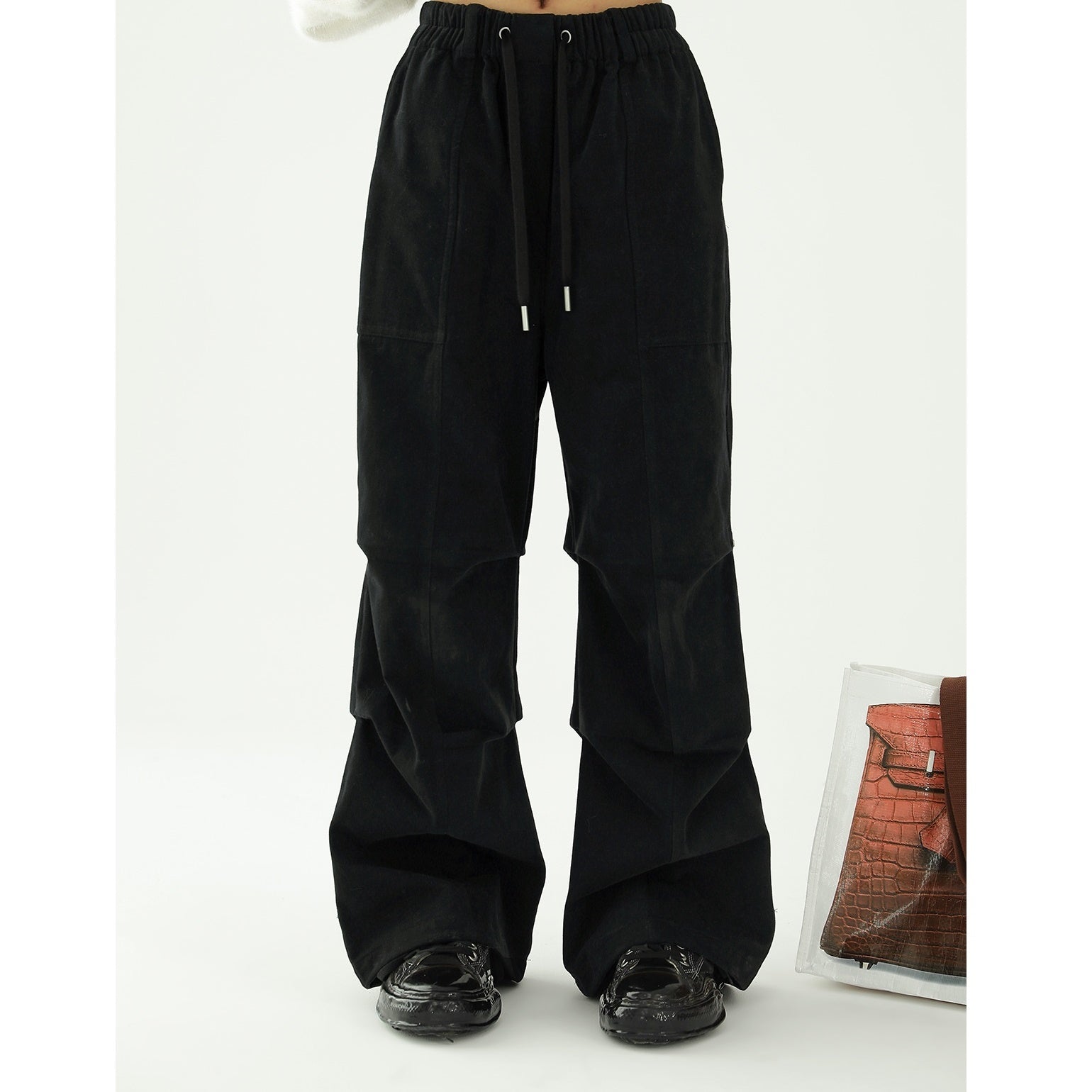 Drawstring Wide Leg Pleated Casual Pants AC7071