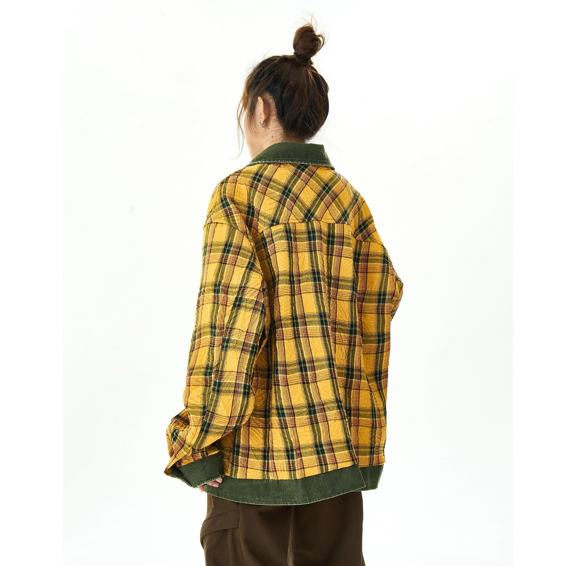 Retro Plaid Loose Slouchy Jacket HG7040