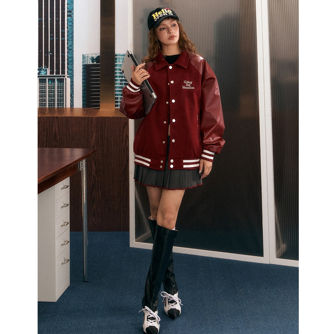 Baseball Style Retro PU Leather Jacket EZ166