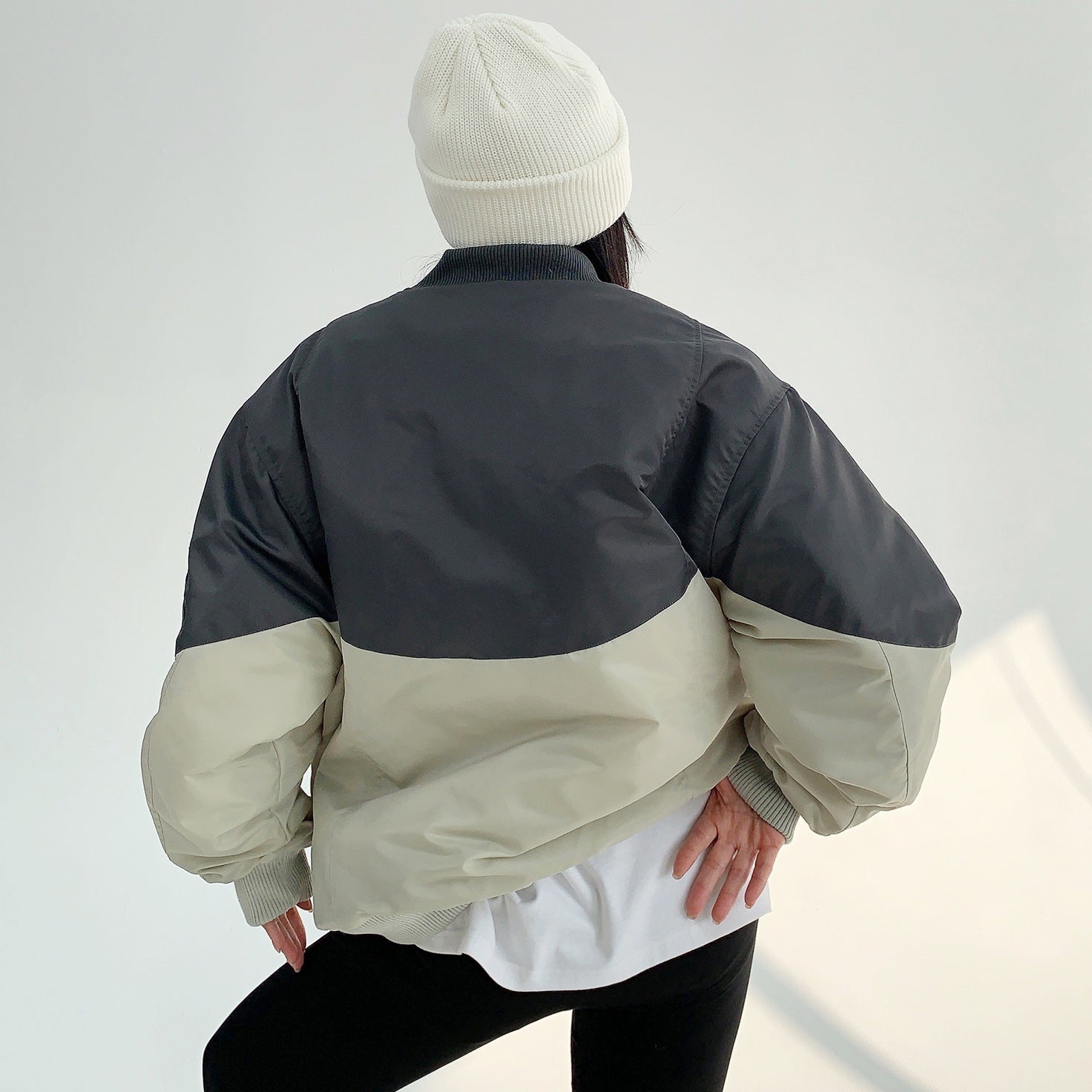 Contrasting Flying Padded Jacket MW9686