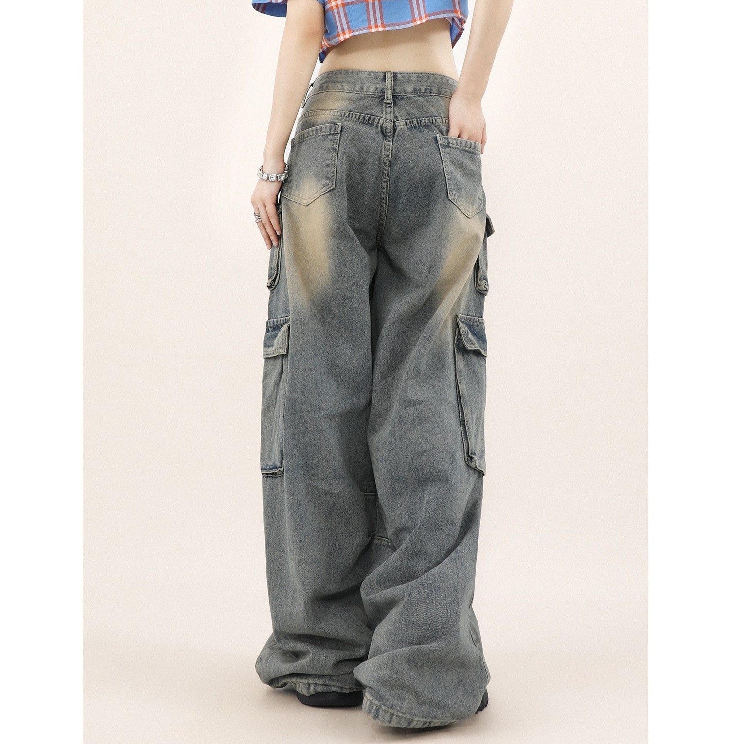 Waist Tuck Wide Leg Cargo Pants MR8023