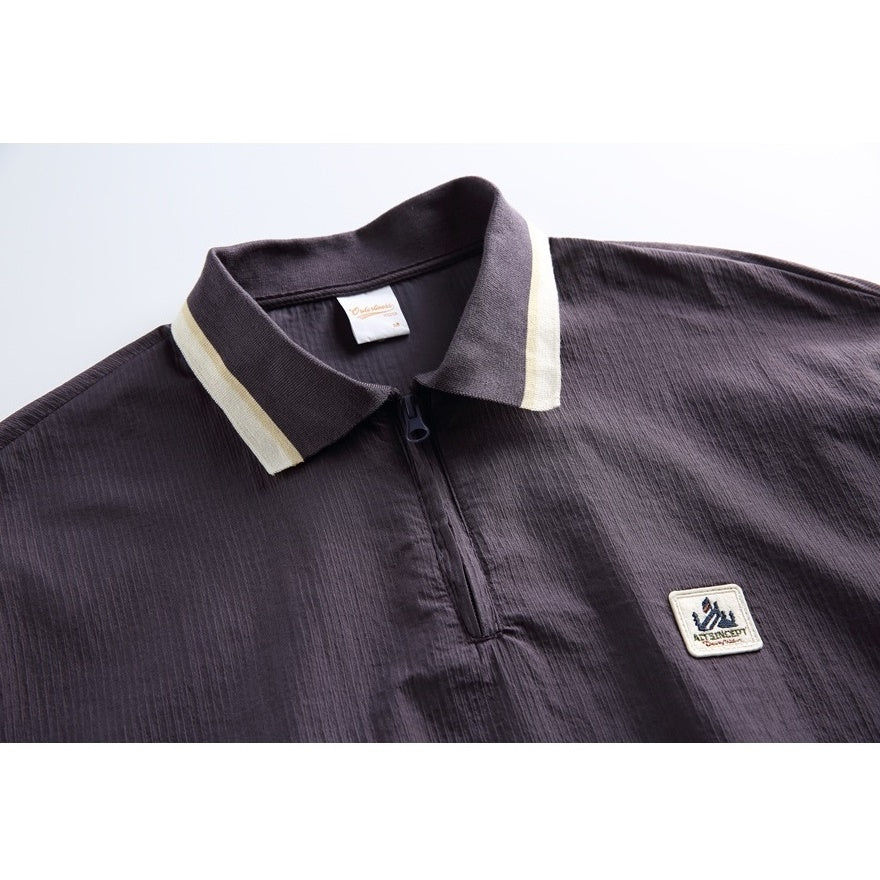 Youth College Style Polo Collar Pullover Shirt MW9582