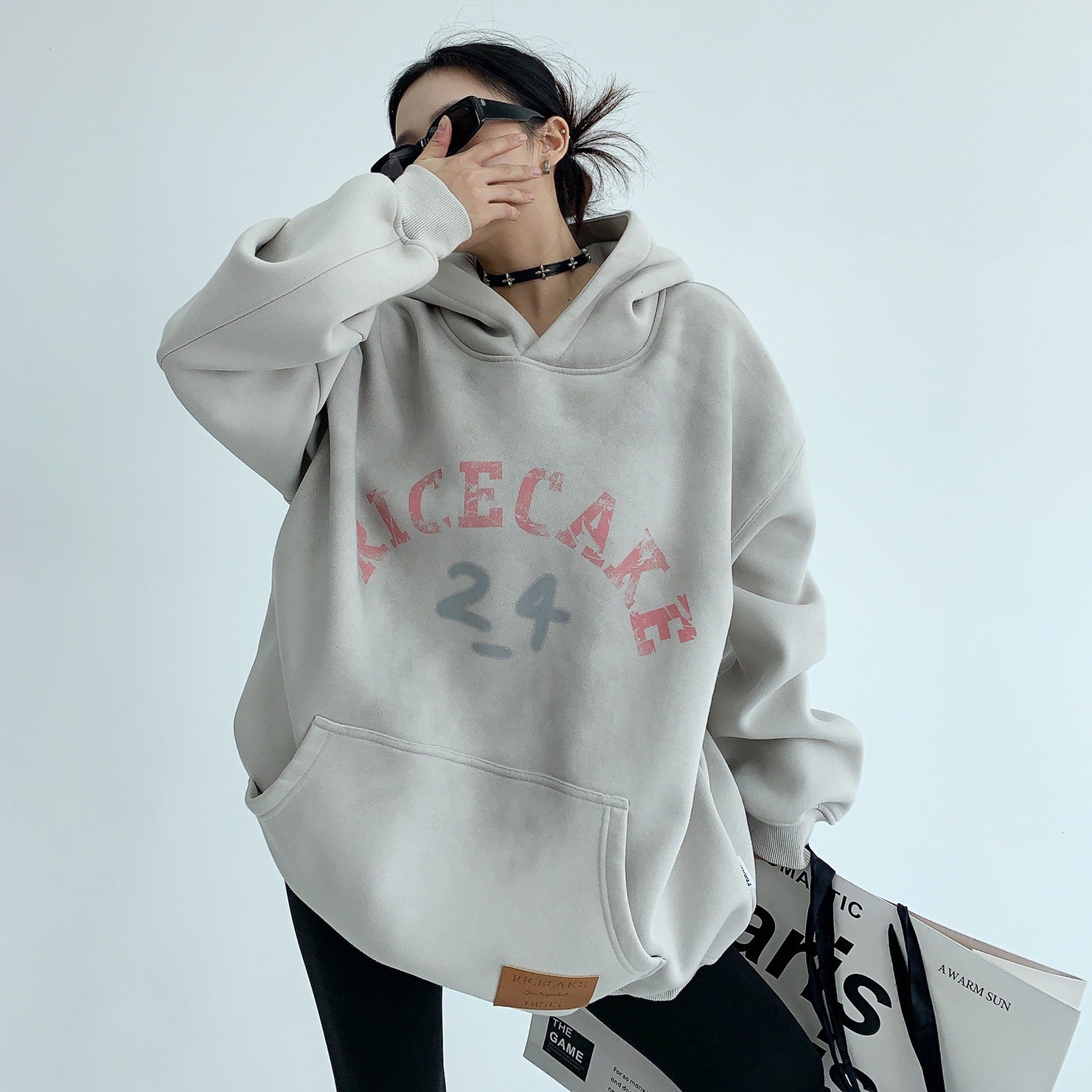 Distressed Printed Loose Hoodie MW9551