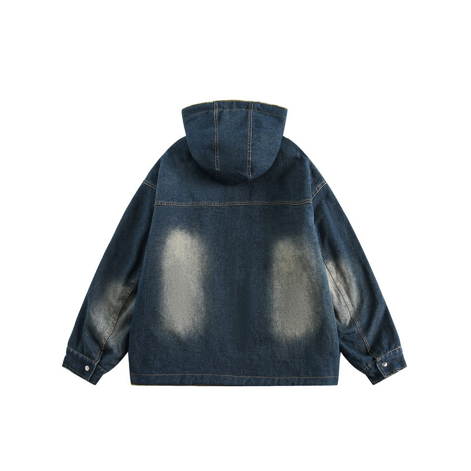 Wash Denim Loose Fleece lining Jacket MW9539