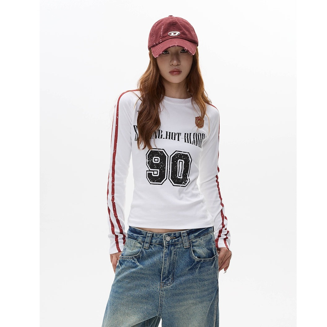 Number Logo Slim Long Sleeve T-shirt MW10106