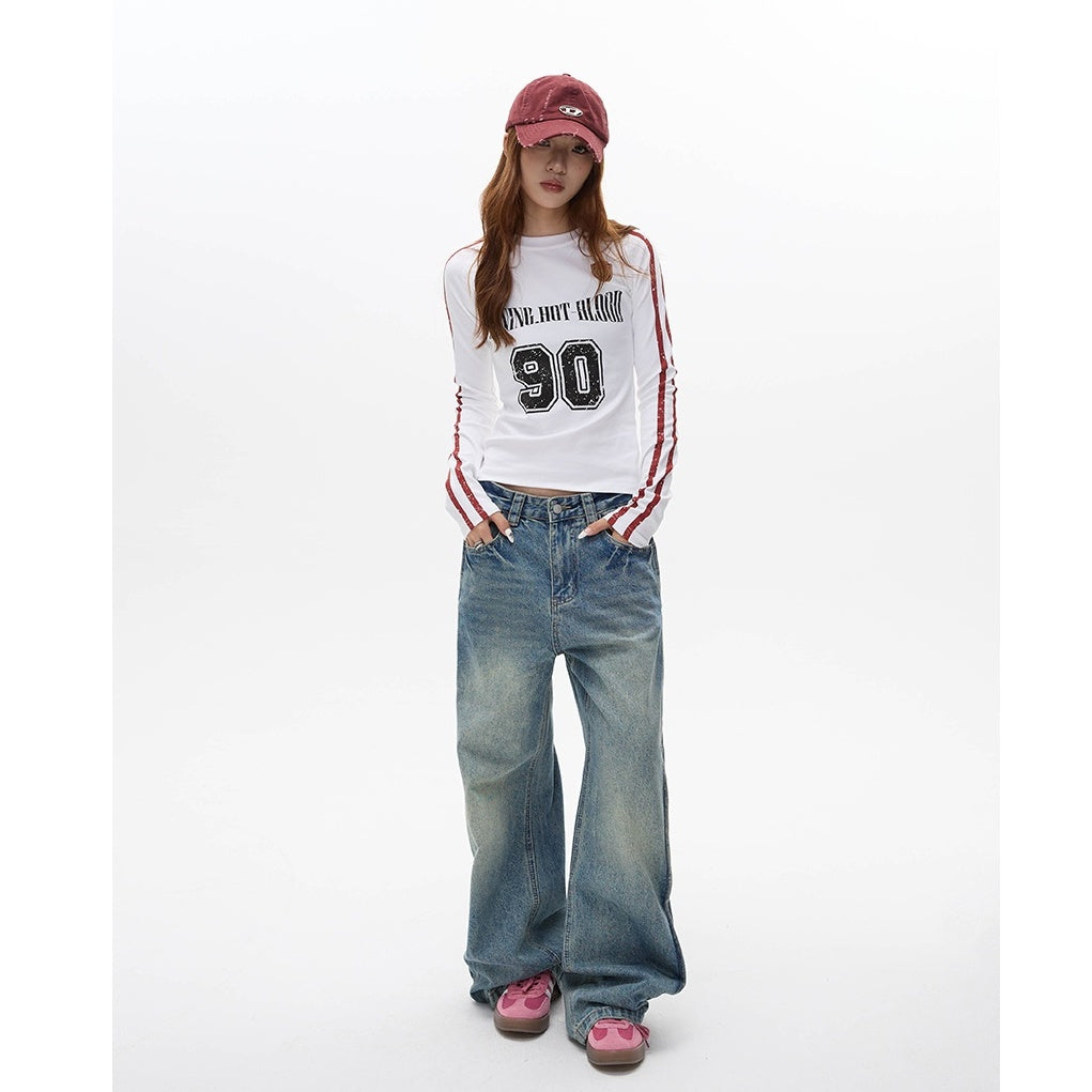 Number Logo Slim Long Sleeve T-shirt MW10106