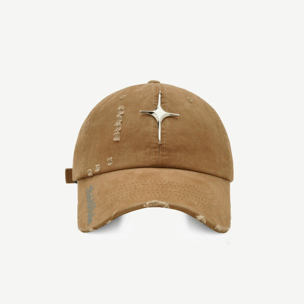 Ripped Cross Star Metal Cap MW10109