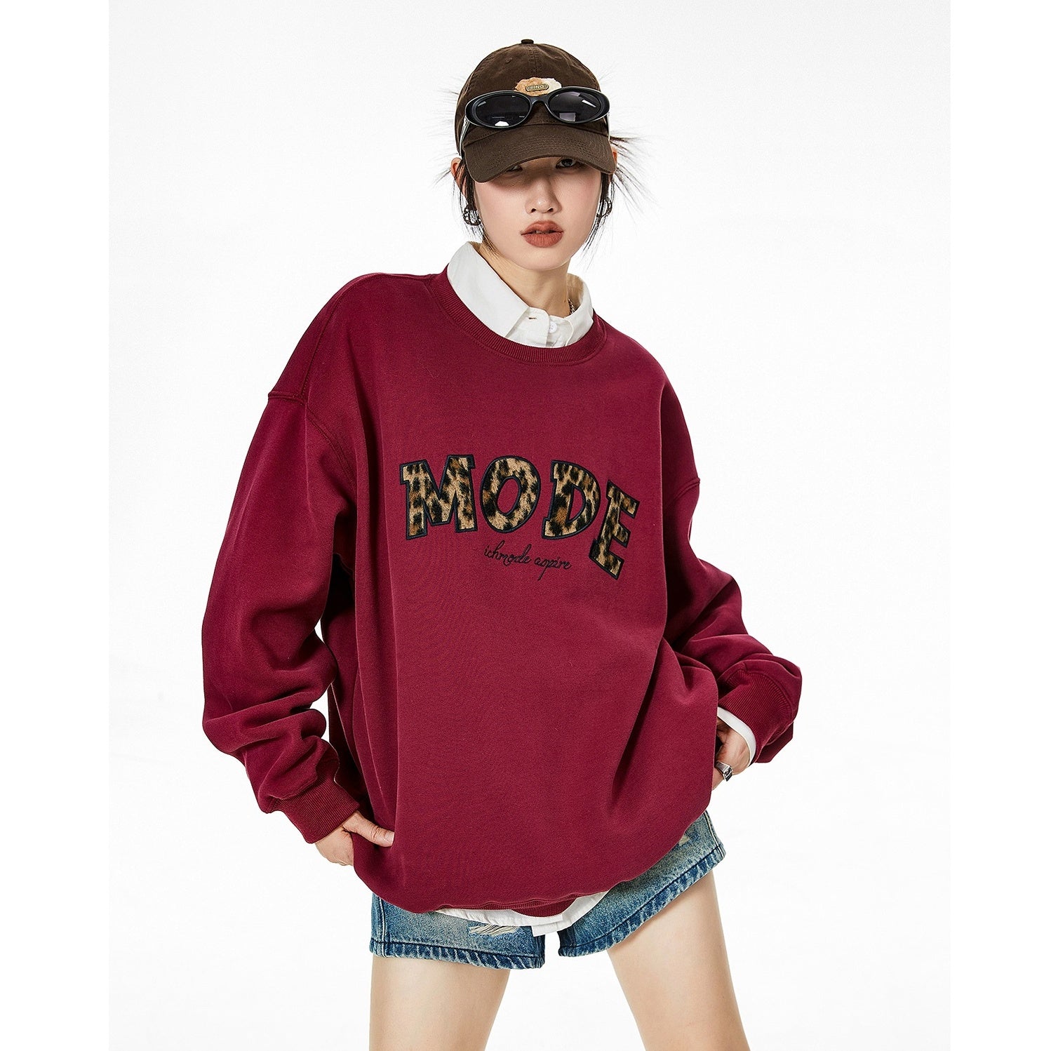 Leopard Letter Loose Sweat IC9005