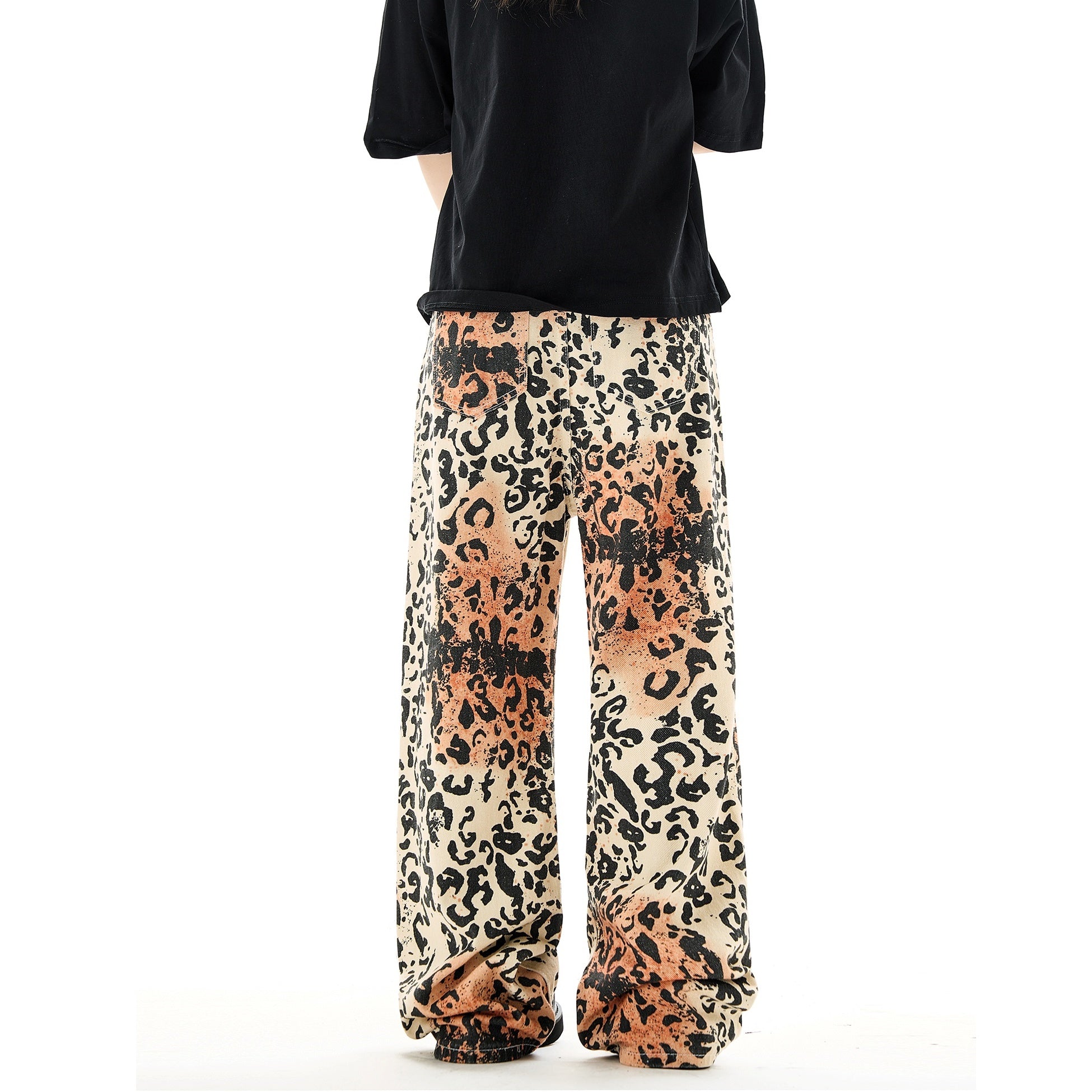 Leopard Print Straight Leg Jeans HG7100