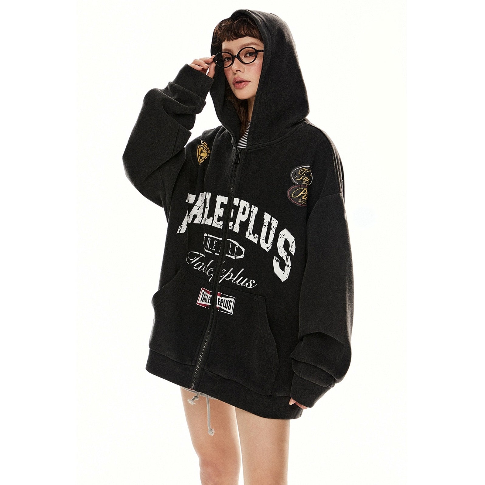 Monogram Print Sweat Hooded Jacket EZ232