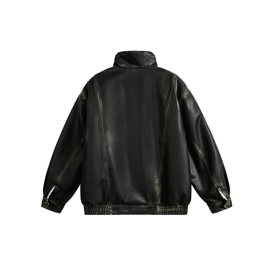 Reversible PU Leather × Boa Men's Like Jacket MW9636