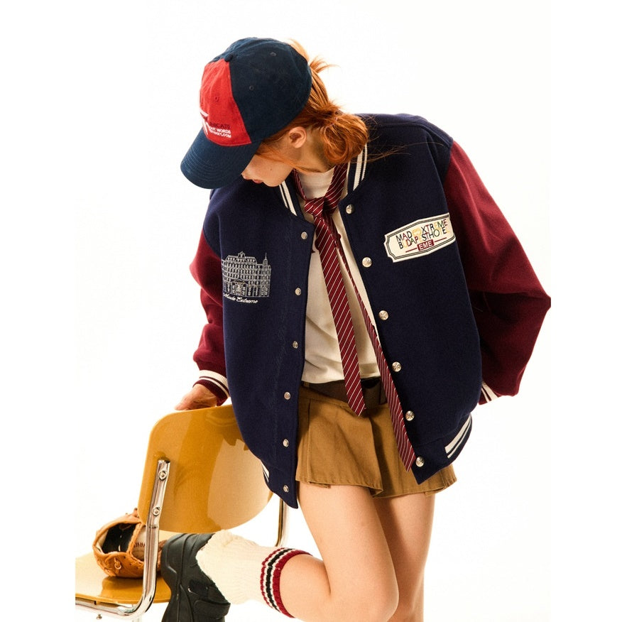 Contrasting Baseball Jacket MW9526