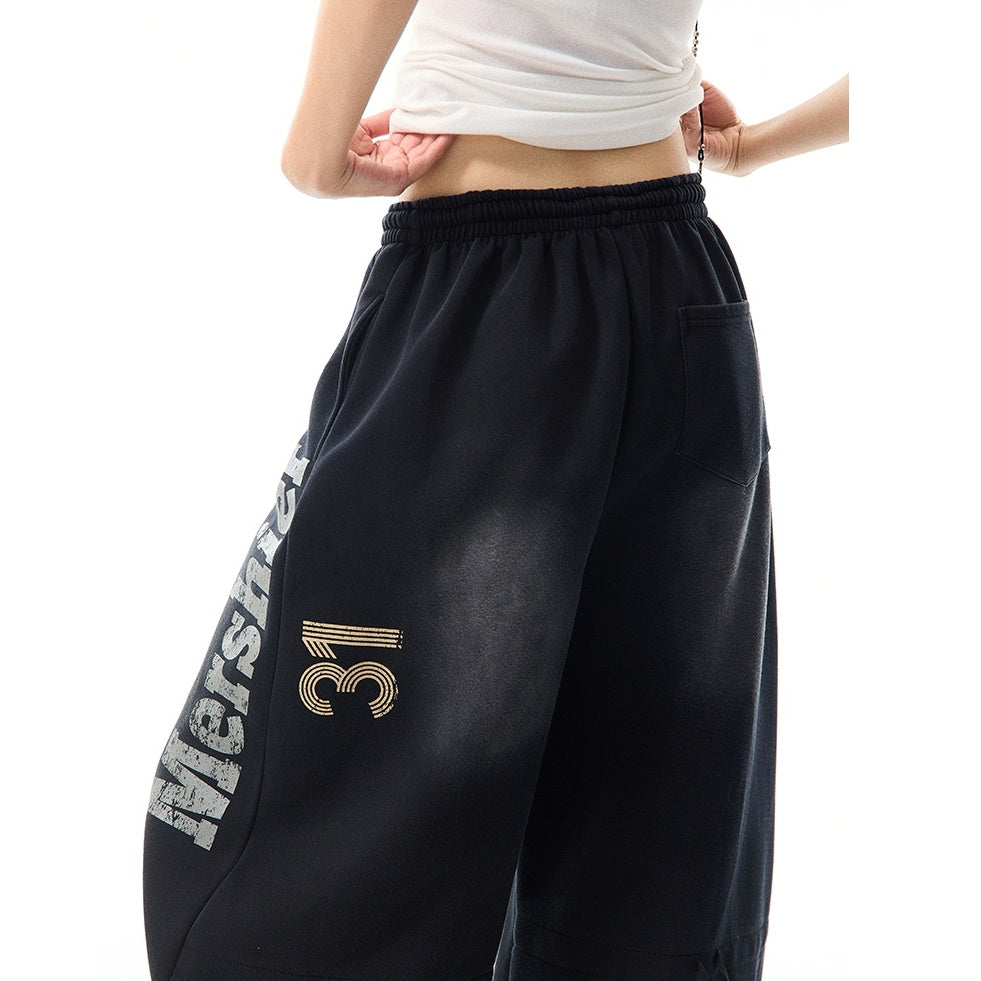 Letter Scimitar Wide-leg Sweat Pants MW9955