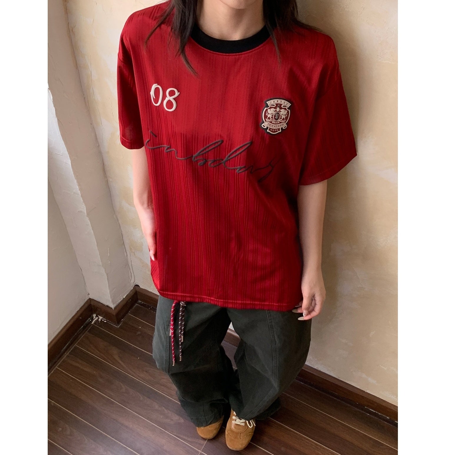 Ringer Neck Satin Sporty T-Shirt AP7012
