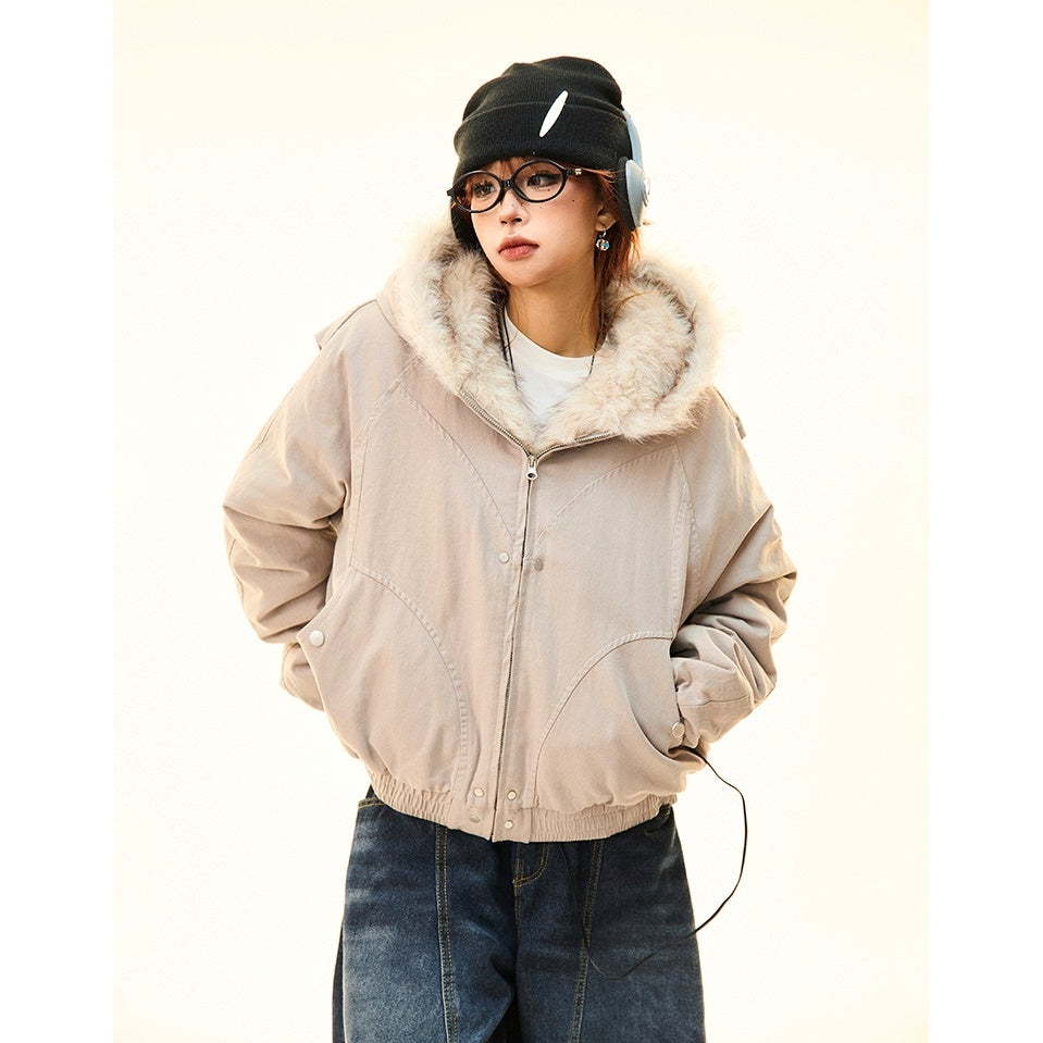 Fur Collar Warm Hooded Quilting Jacket MW9698