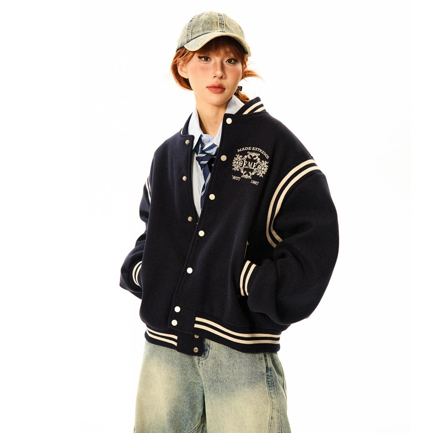 College Style Line Baseball Jacket MW9525