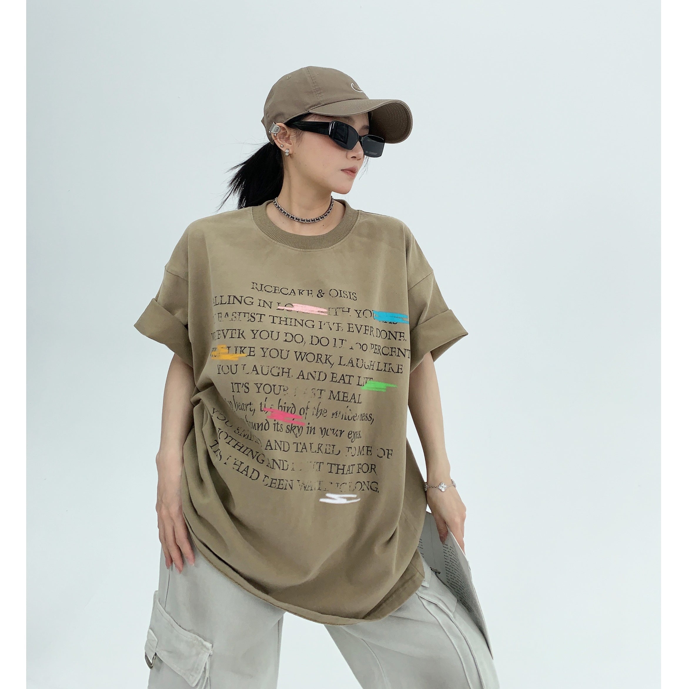 Gradient Aged Niche Lettering T-Shirt MW9130