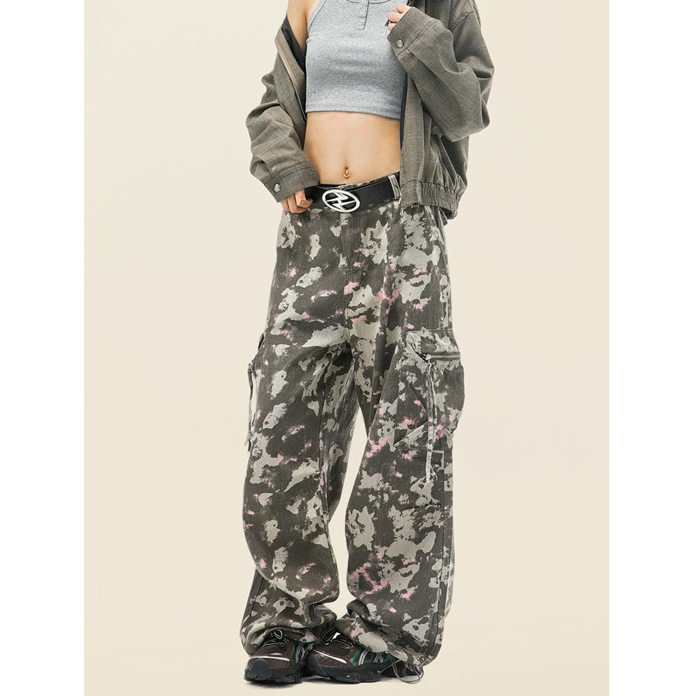 Camouflage Straight Loose Cargo Pants BT7037