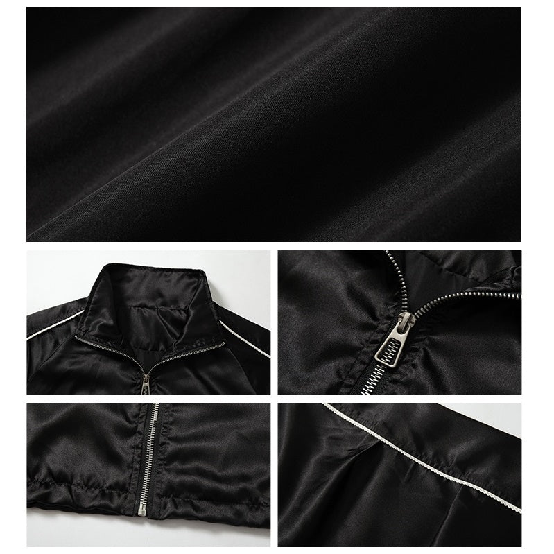 Lace Stitch Sporty Shiny Zipper Jacket & Track Pants BB7034