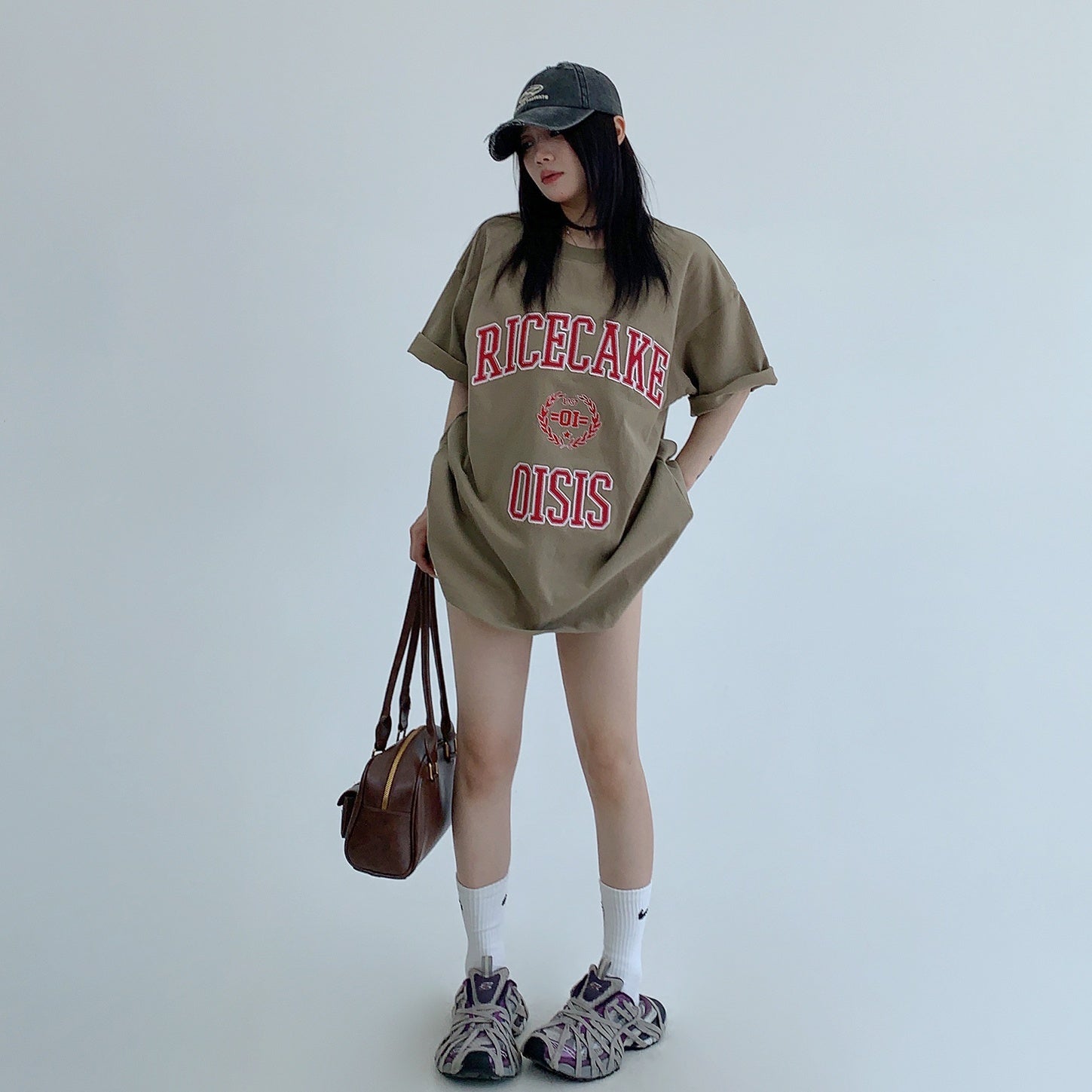 Patch Embroidery Oversize T-shirt MW10069