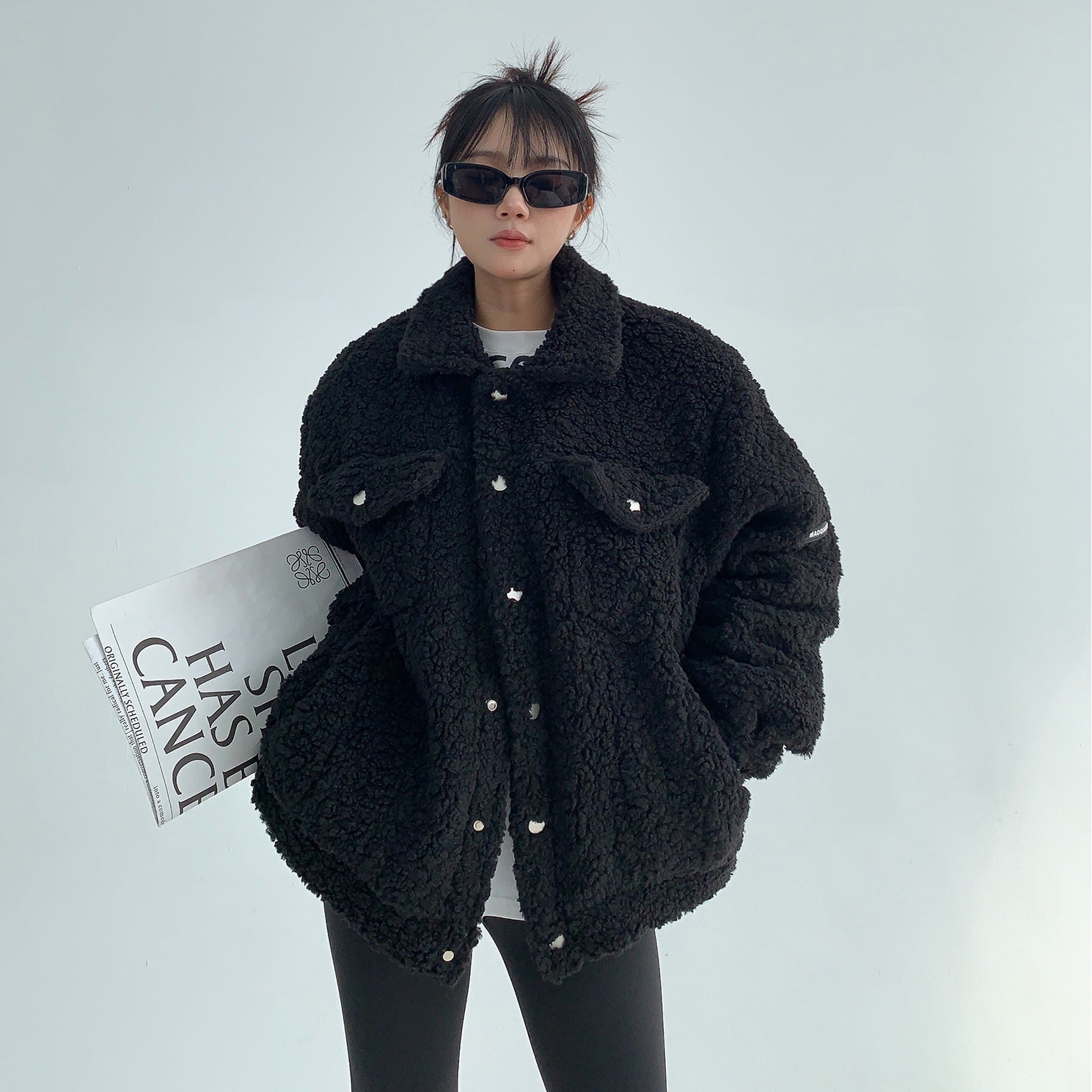 Fake Fur Boa Work Style Thickened Jacket MW9613