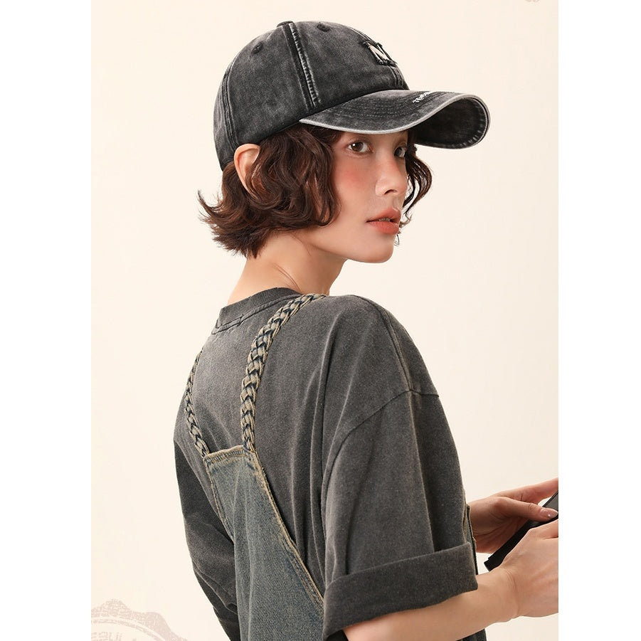 Letter Embroidery Washed Cap MW10119