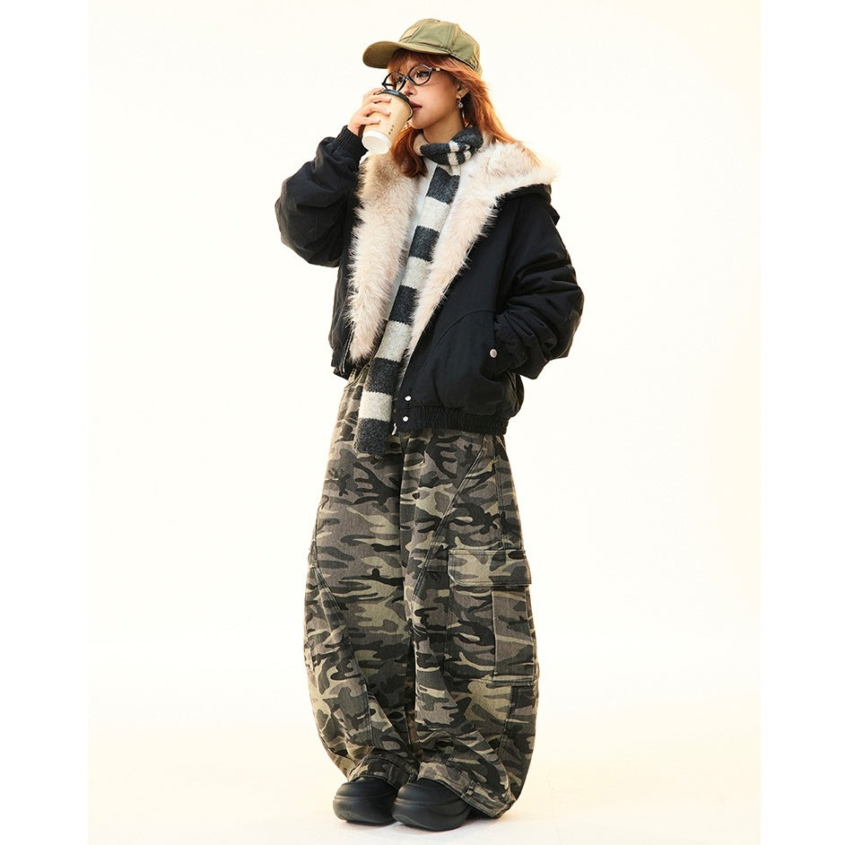 Fur Collar Warm Hooded Quilting Jacket MW9698