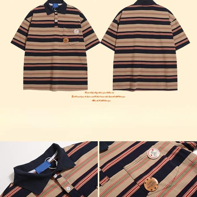 Vintage Border Polo Collar T-Shirt With Badge HG7167