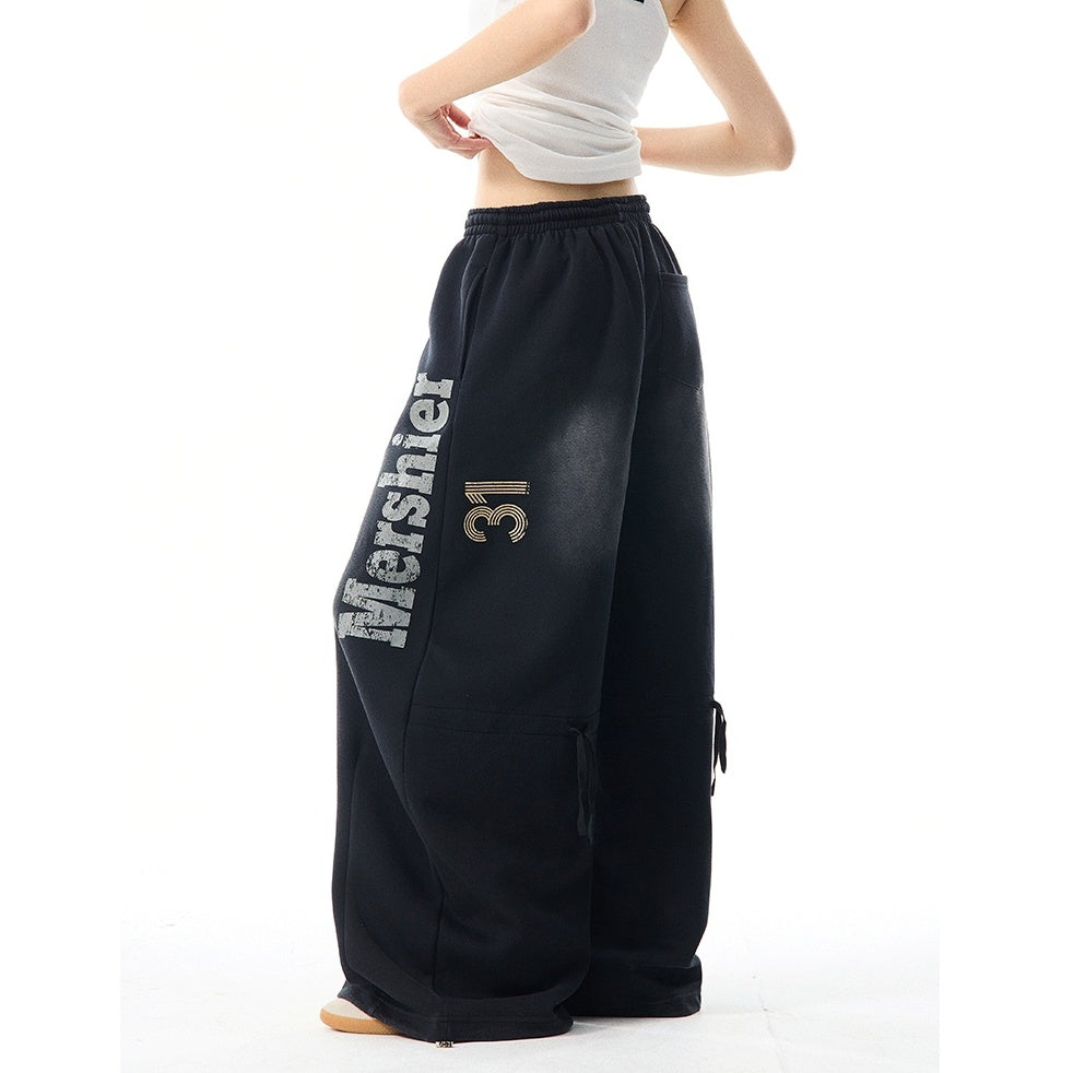 Letter Scimitar Wide-leg Sweat Pants MW9955